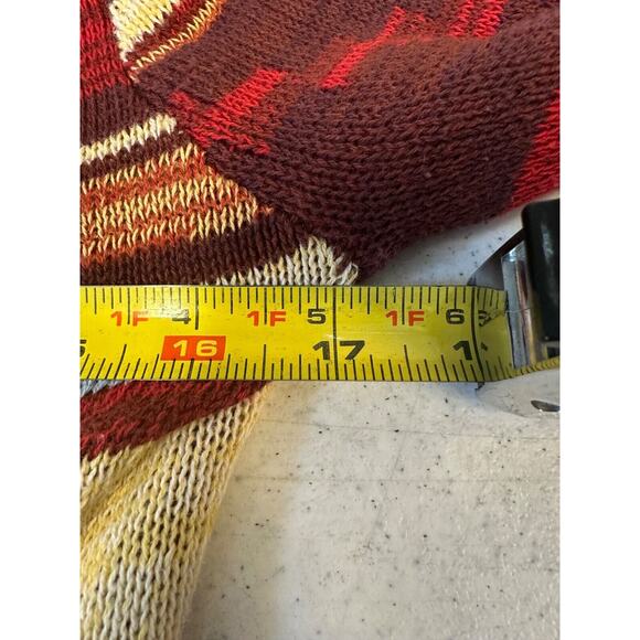 Elan Sweater Womens M Cardigan Western Duster Aztec Bohemian Pockets Red A10 - Picture 5 of 6